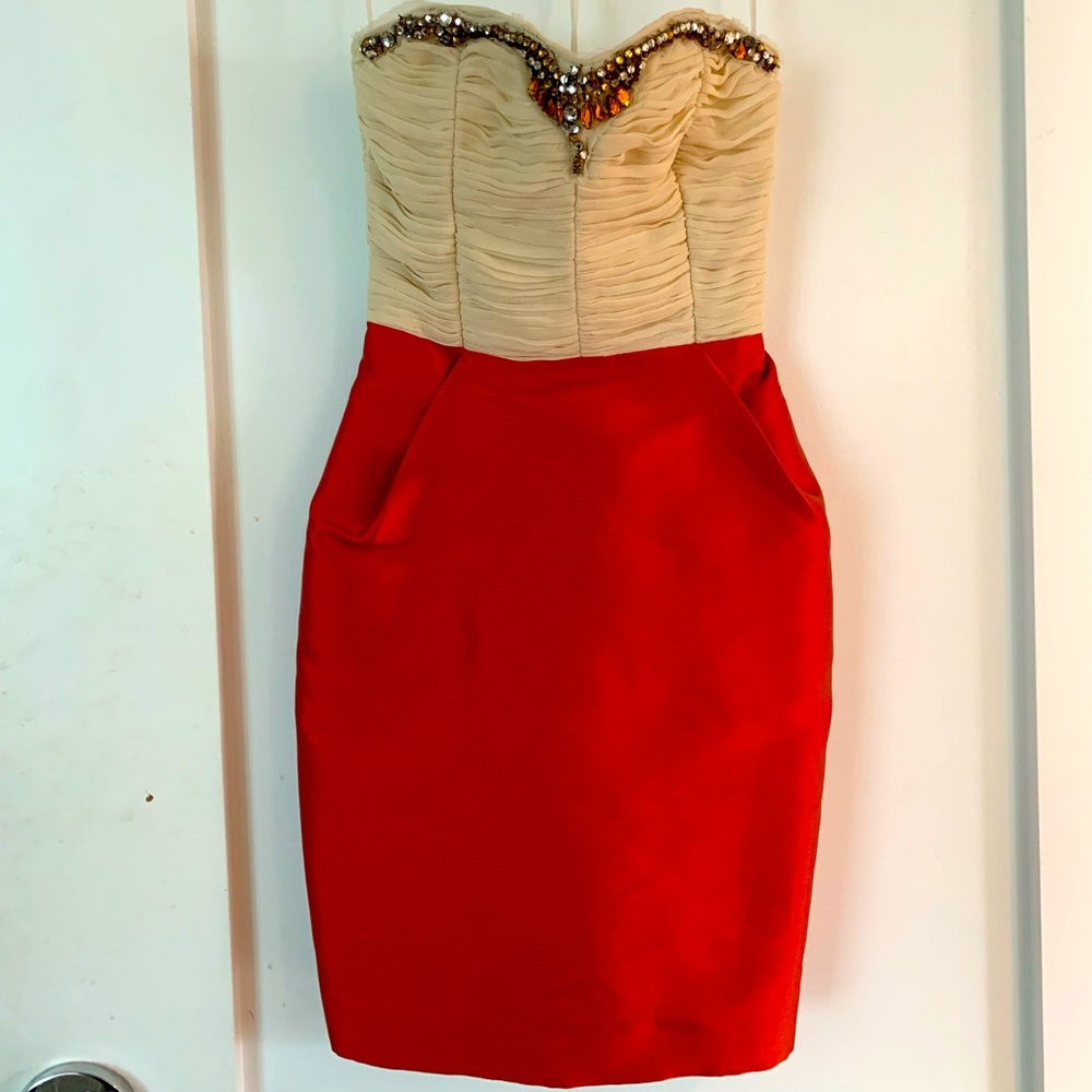 Strapless beaded Mango dress